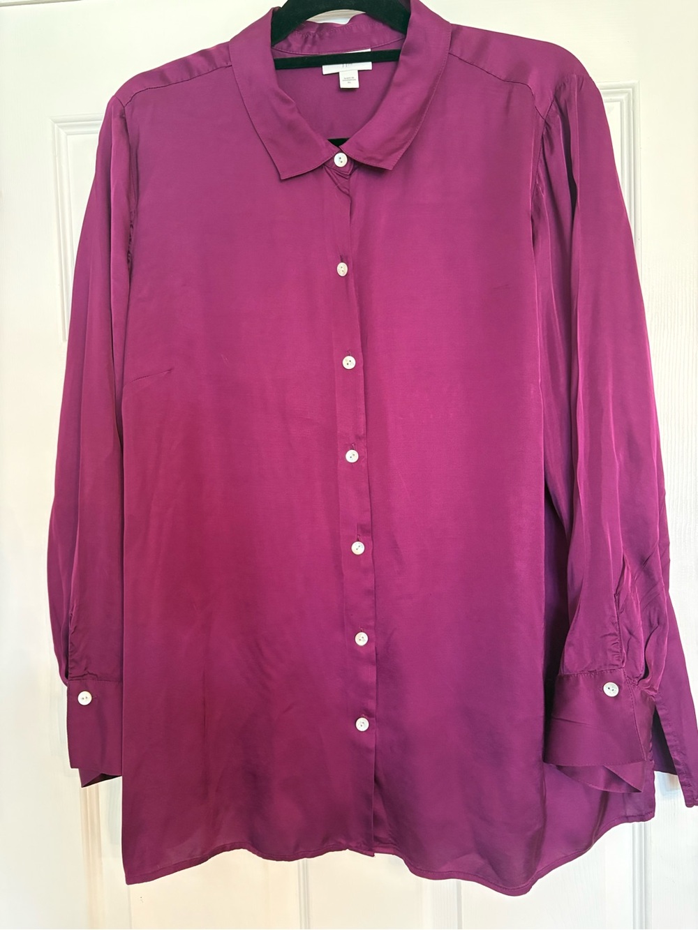 J. Jill Long-Sleeve Button-Down Shirt in Magenta